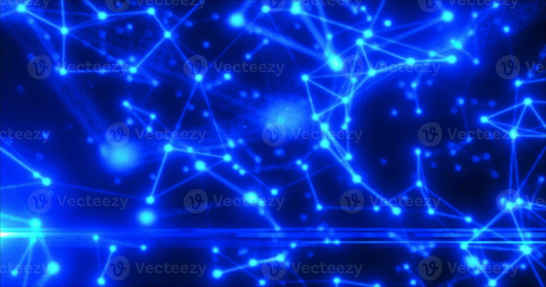 Abstract blue energy lines plexus triangles magical bright glowing futuristic hi-tech background photo
