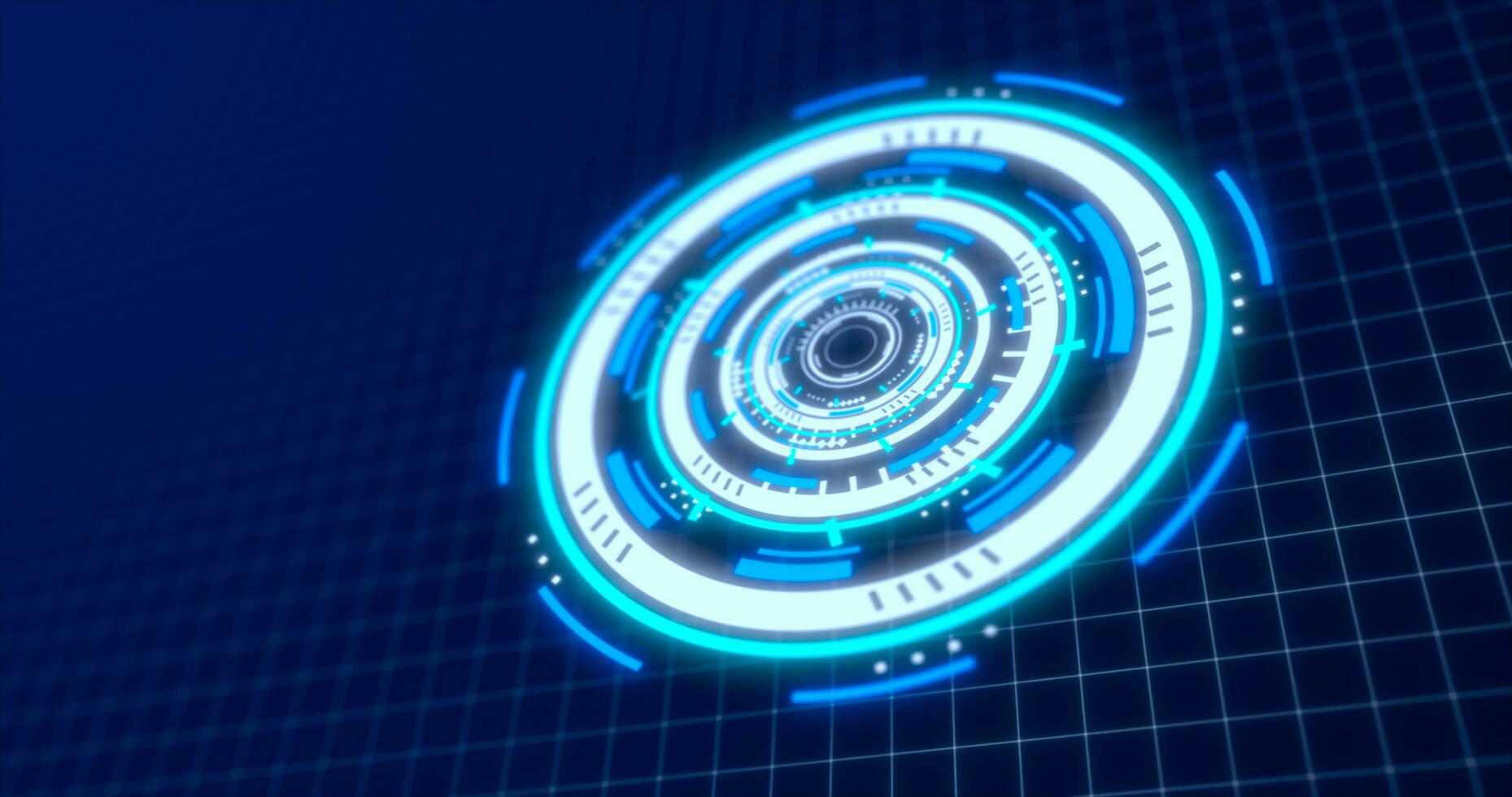 Abstract round blue ring of lines HUD elements circles energy futuristic scientific hi-tech digital abstract HUD background photo