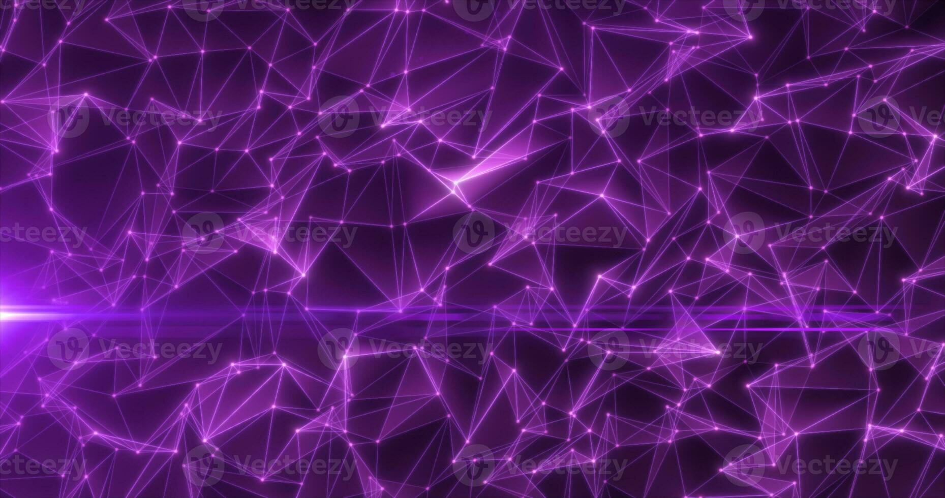 Abstract purple glowing energy lines and triangles plexus triangulation scientific futuristic high tech background photo