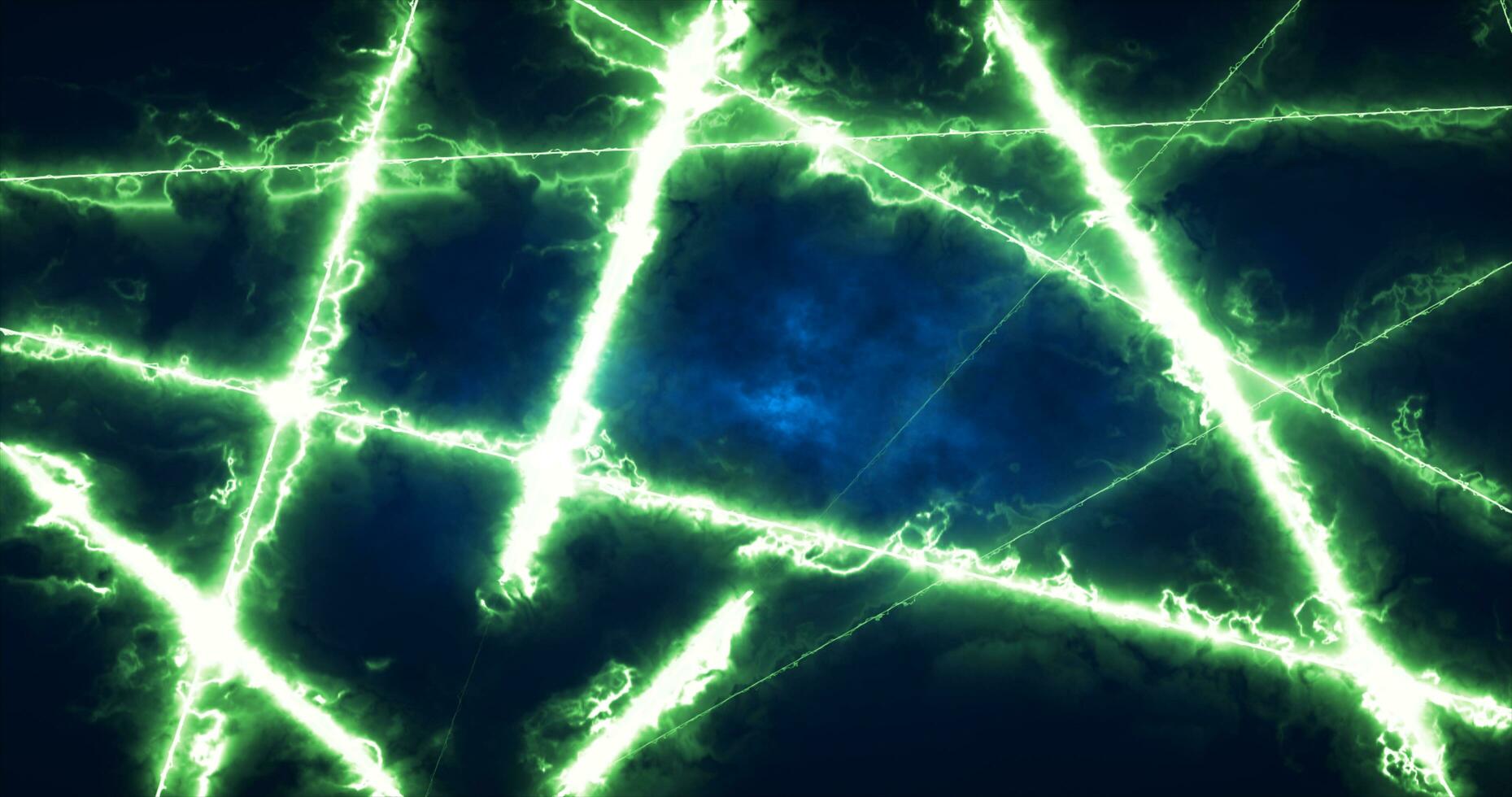 Abstract green energy lines magical glowing background photo