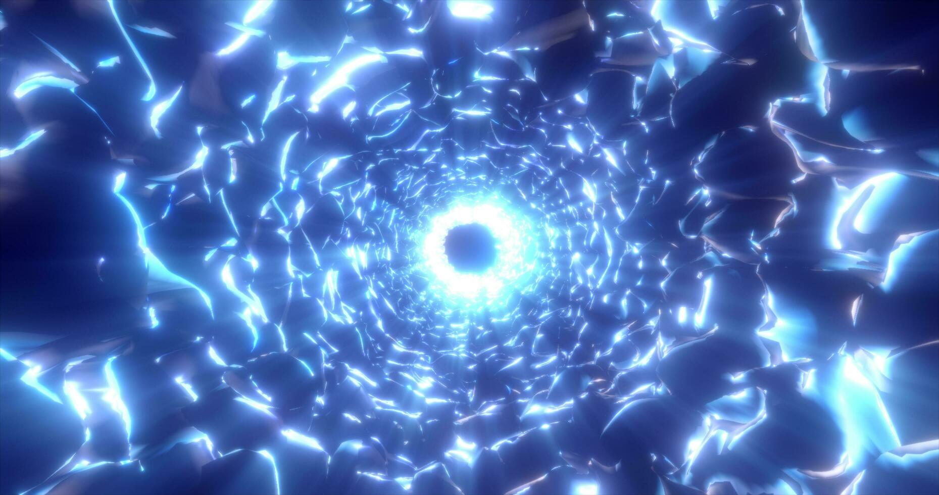 Abstract blue energy tunnel of waves glowing abstract background photo