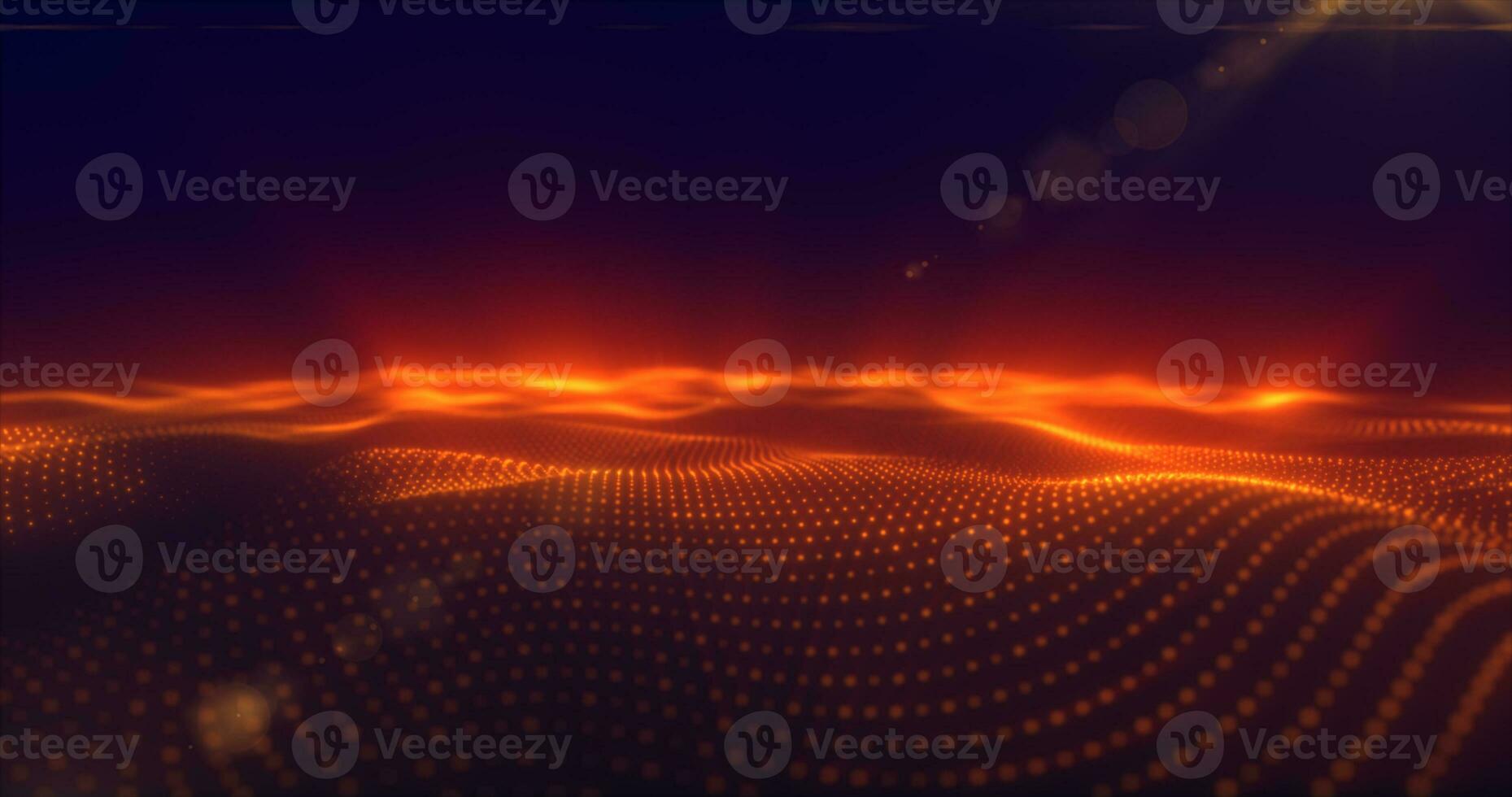 Abstract orange energy surface with magic waves of particles and points with an endation background of blur and glow with an abstract background photo