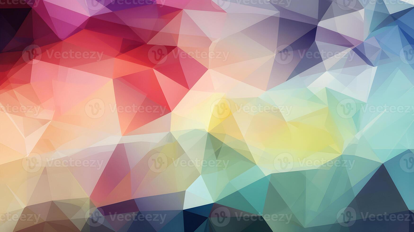 generativo ai contenido, resumen arco iris antecedentes consistente de de colores triangulos, poligonal de colores antecedentes foto