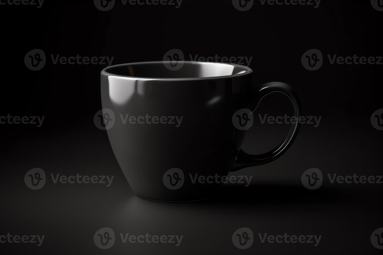 Black coffee mug mockup isolated. photo