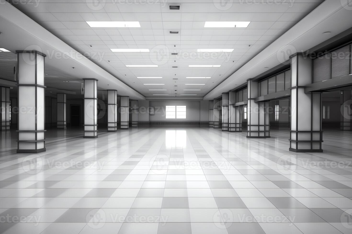 3Dillustration of empty hall. photo