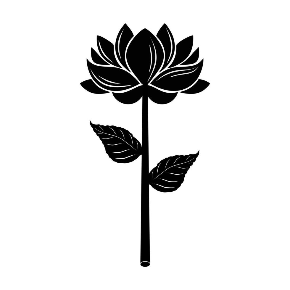 illustration vector graphic of Lotus flower in a white background. Perfect for icon, symbol, tattoo, screen printing, etc.