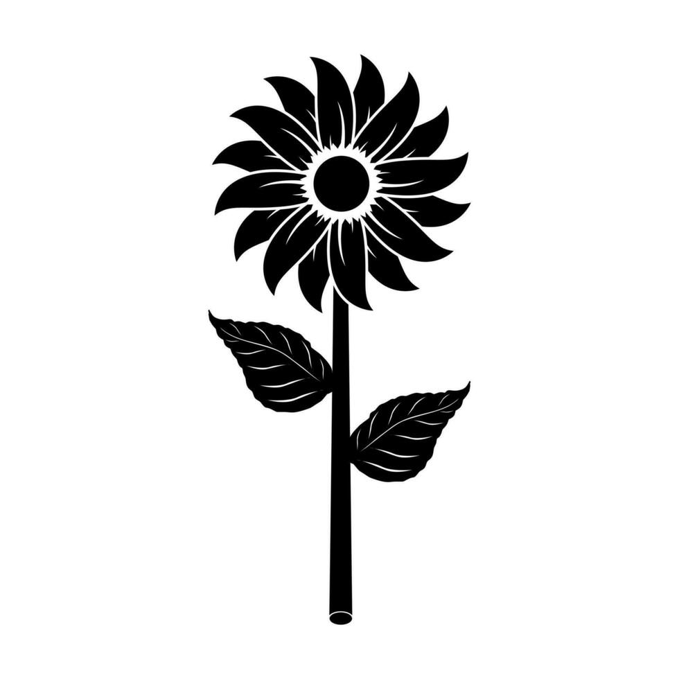 illustration vector graphic of sunflower in a white background. Perfect for icon, symbol, tattoo, screen printing, etc.