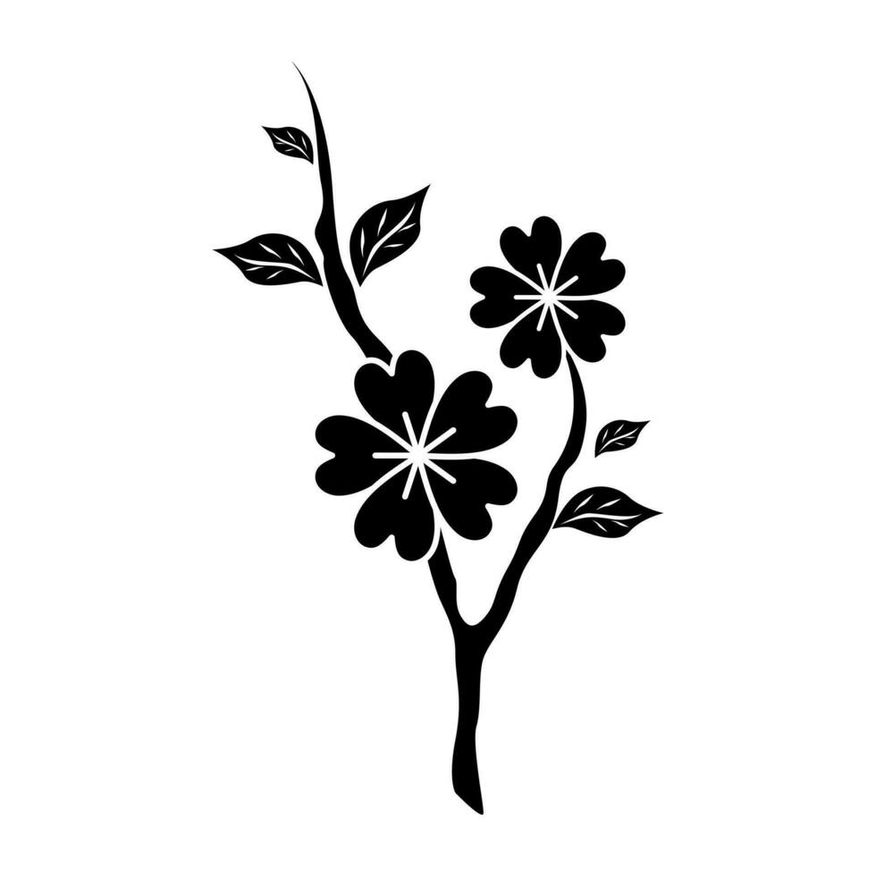 ilustración vector gráfico de Japón flor en un blanco antecedentes. Perfecto para icono, símbolo, tatuaje, pantalla impresión, etc.