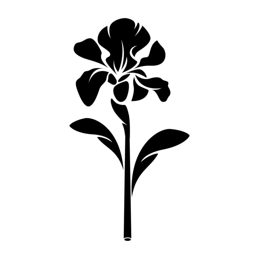 ilustración vector gráfico de iris flor en un blanco antecedentes. Perfecto para icono, símbolo, tatuaje, pantalla impresión, etc.