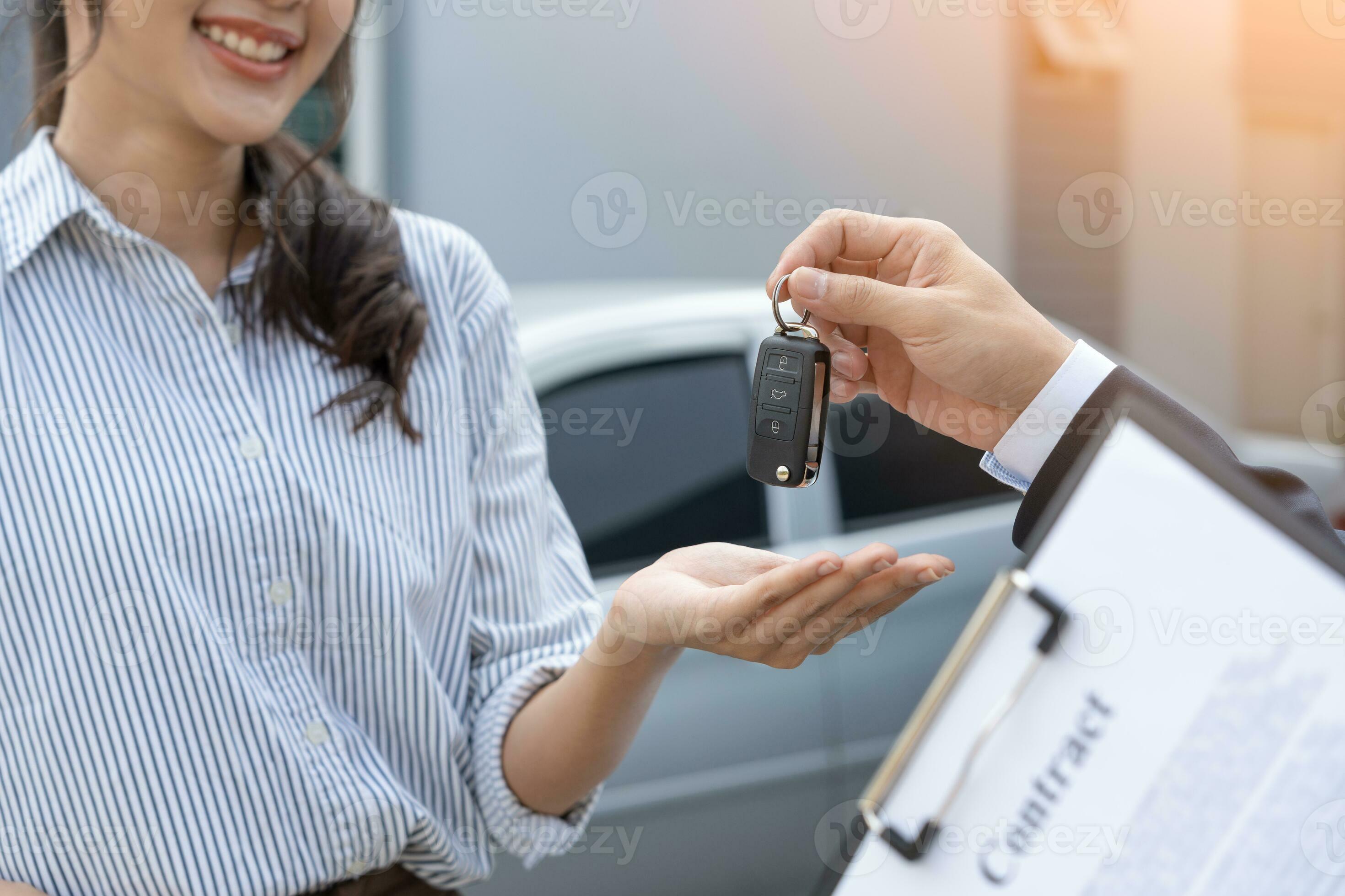 lease, rental car, sell, buy. Dealership send contract and car keys to