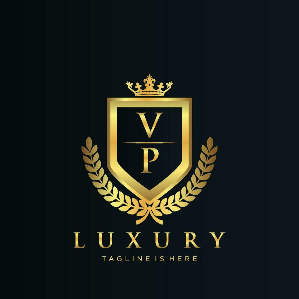 VP Letter Initial with Royal Luxury Logo Template vector