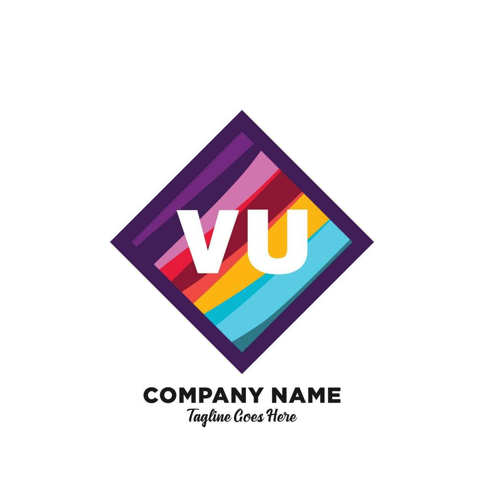 VU initial logo With Colorful template vector. vector