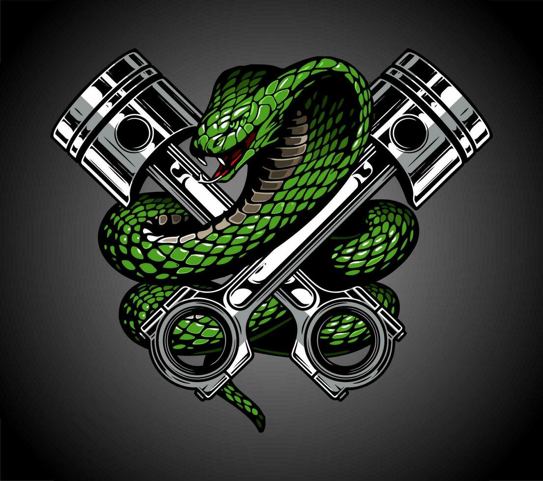 cobra snake and tools vector template