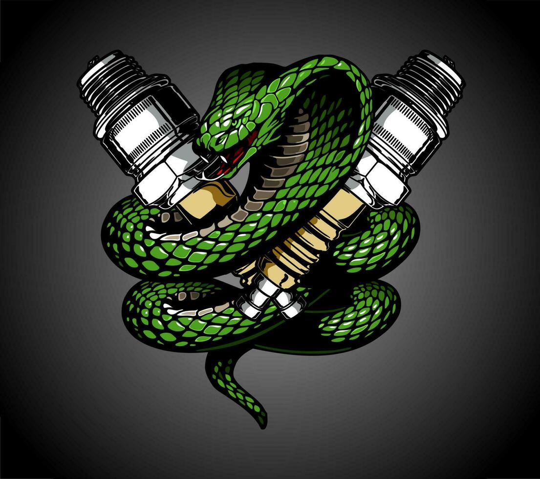 cobra snake and tools vector template