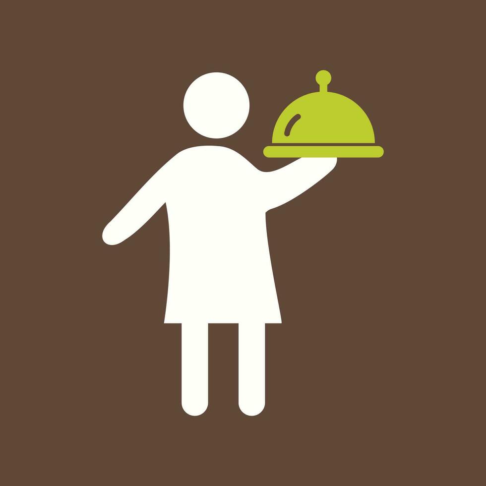 Man Serving Food Vector Icon