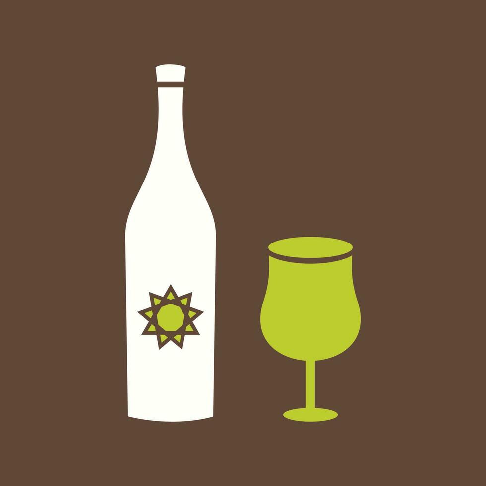 copa y vino vector icono