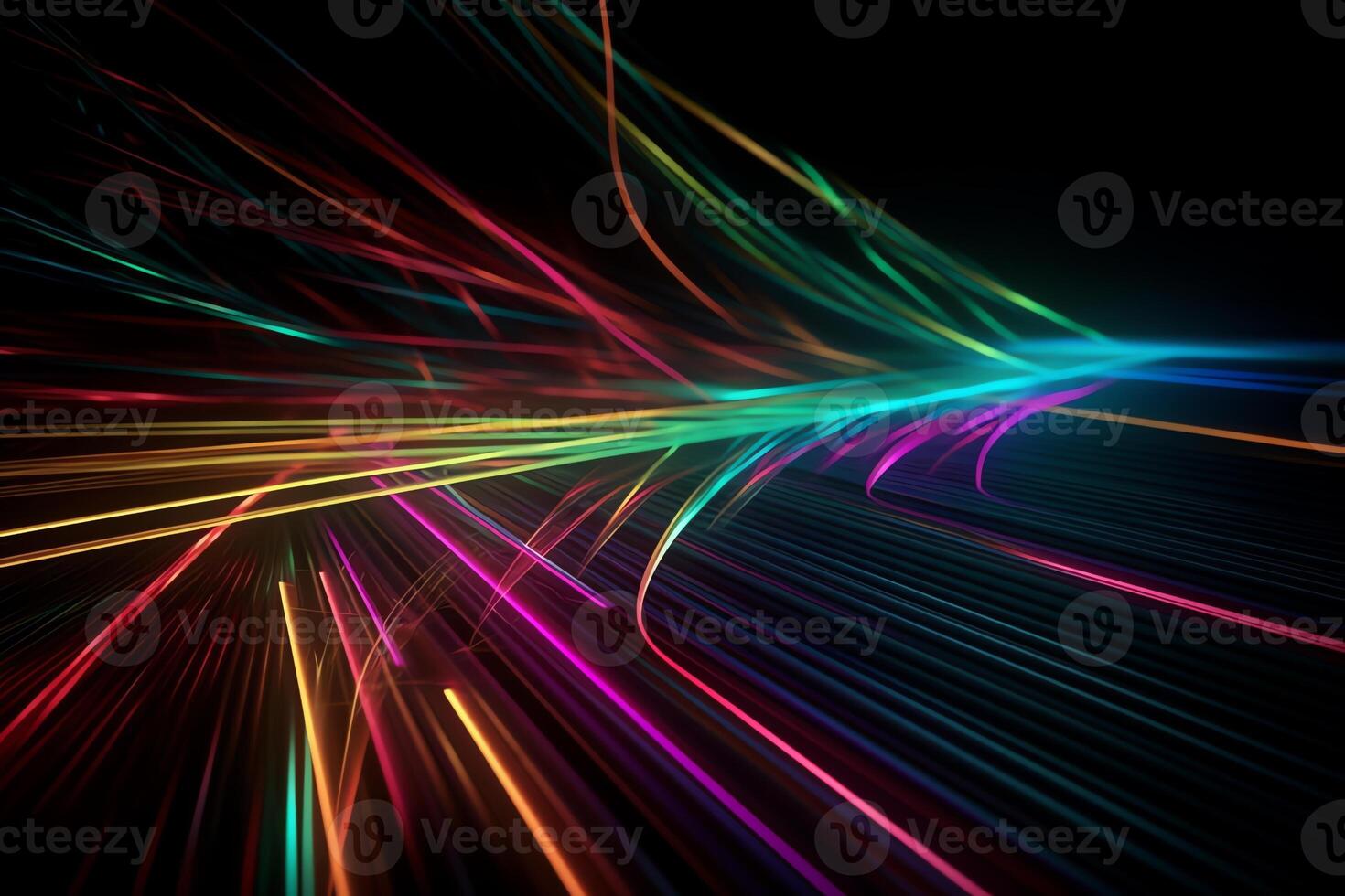 Colorful neon laser lines abstract background. photo