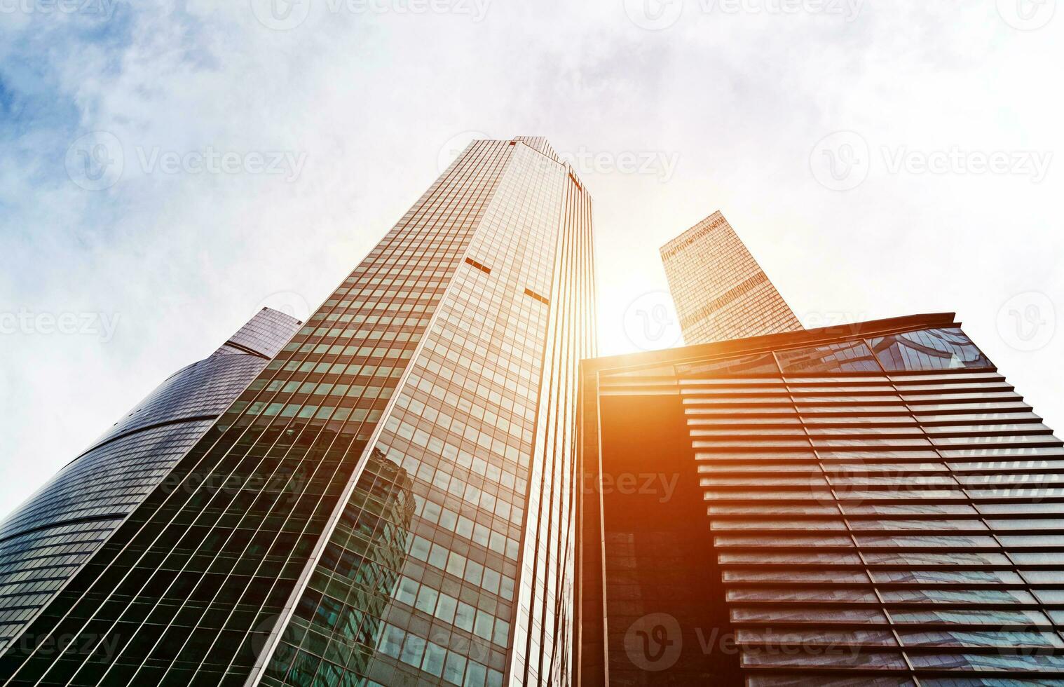 Moscow City skyscrapers, contemporary office buildings in downtown business center photo