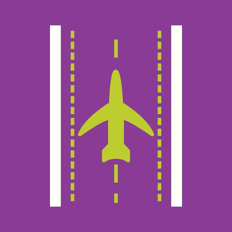Plane on Runway Vector Icon