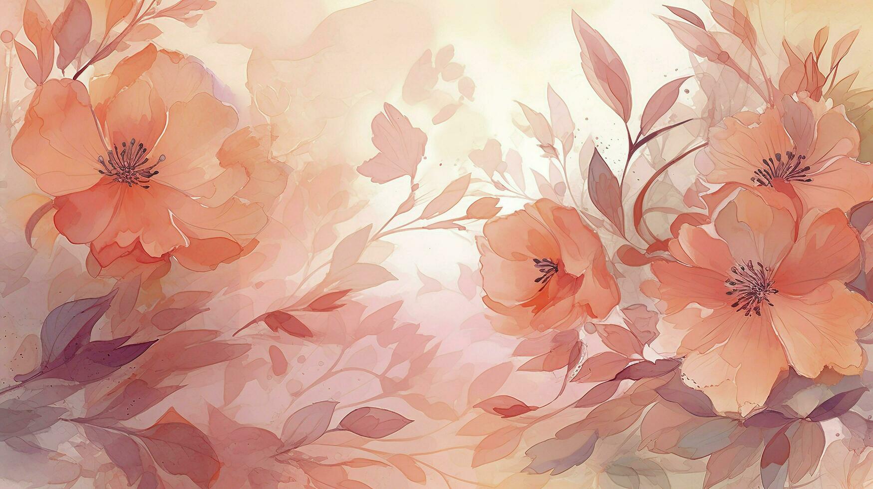 watercolor floral arrangement and watercolor background on a pink background, in the style of trace monotone, high resolution, light red and light pink, generat ai photo