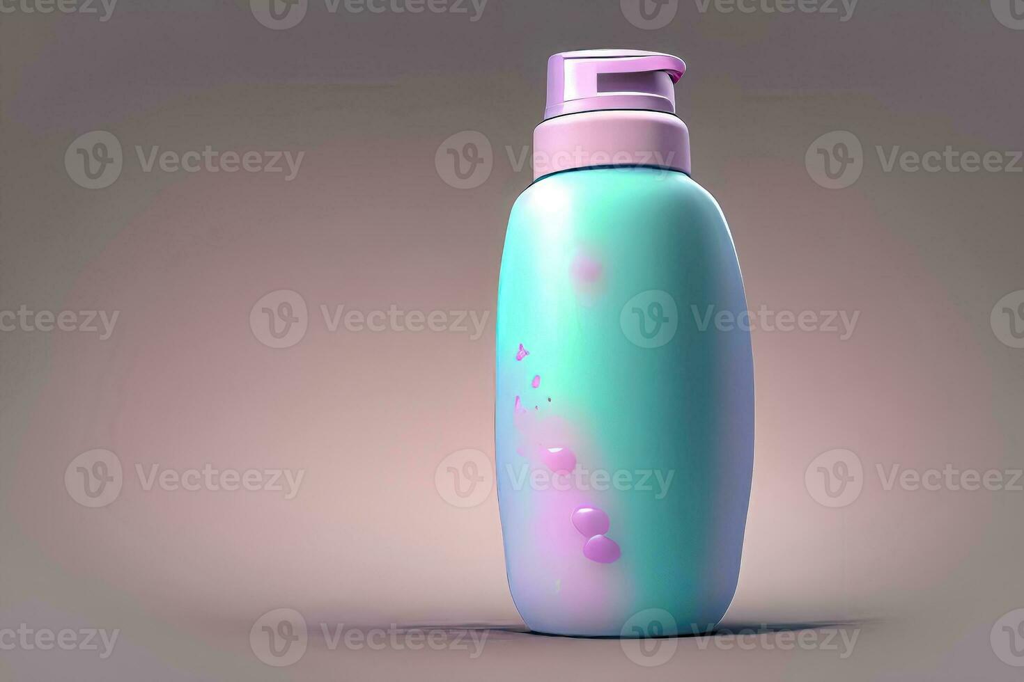 Plastic Lotion Bottle Template on White Background photo