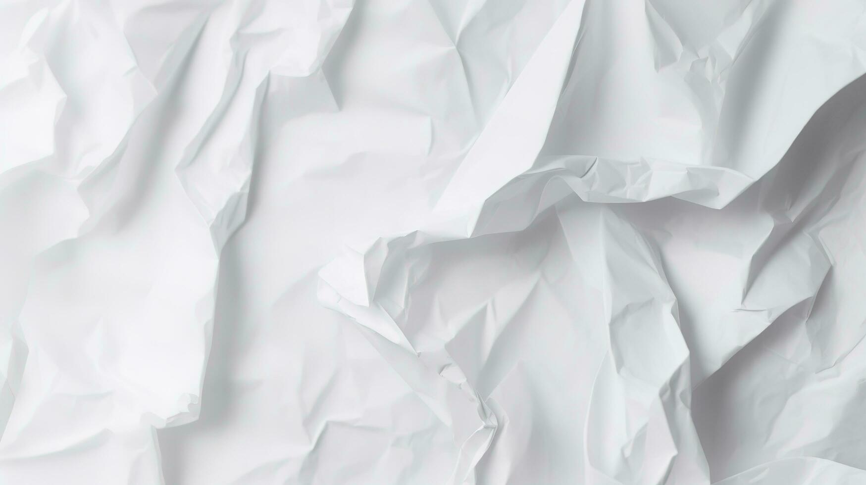 White crumpled paper texture background. Crumpled paper ball isolated on white with clipping path. abstract background of crumpled white paper, generate ai photo