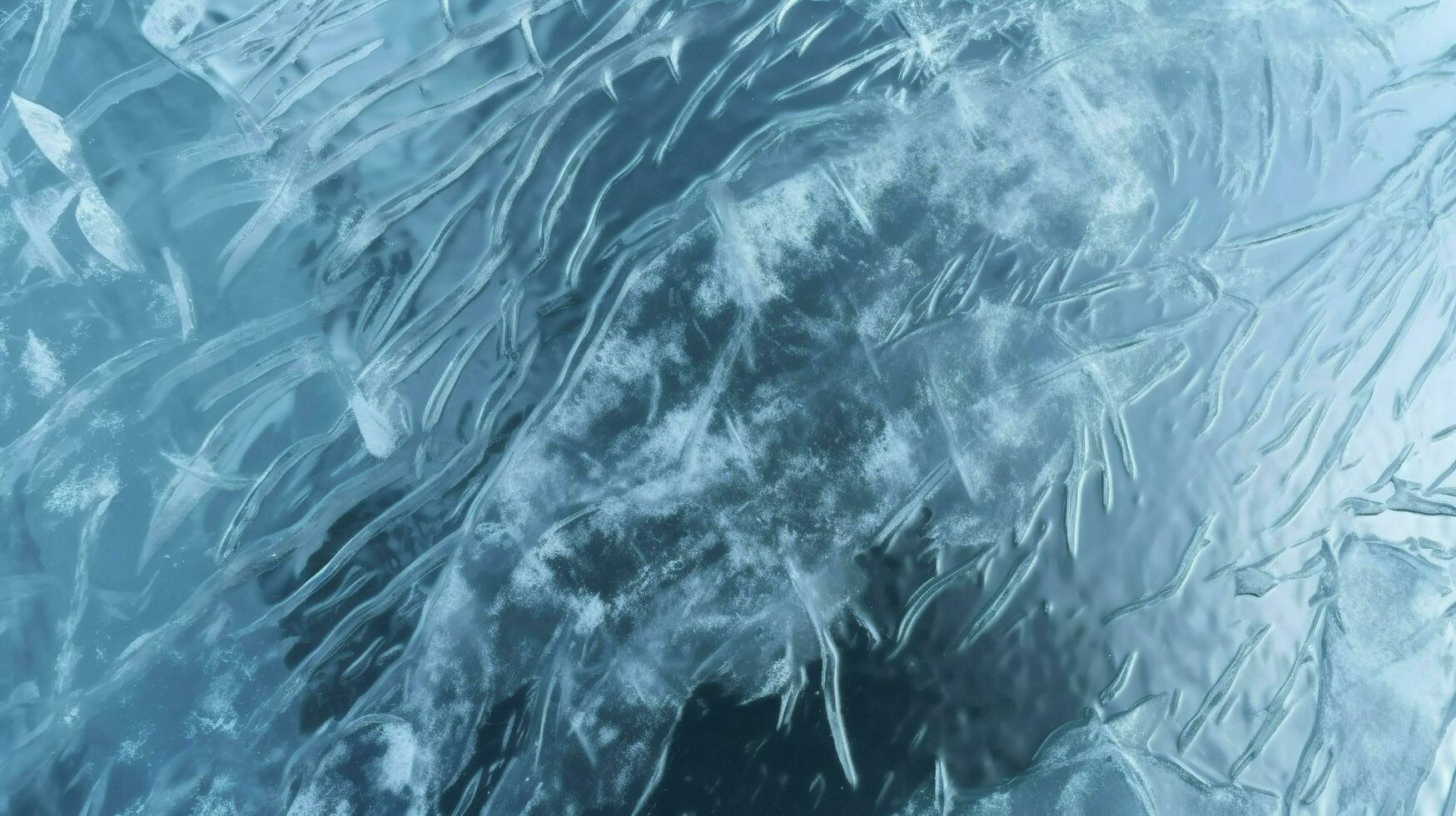 hielo superficie textura macro Disparo en un azul fondo de pantalla, congelado hielo textura antecedentes fondo de pantalla tonificado, generar ai foto