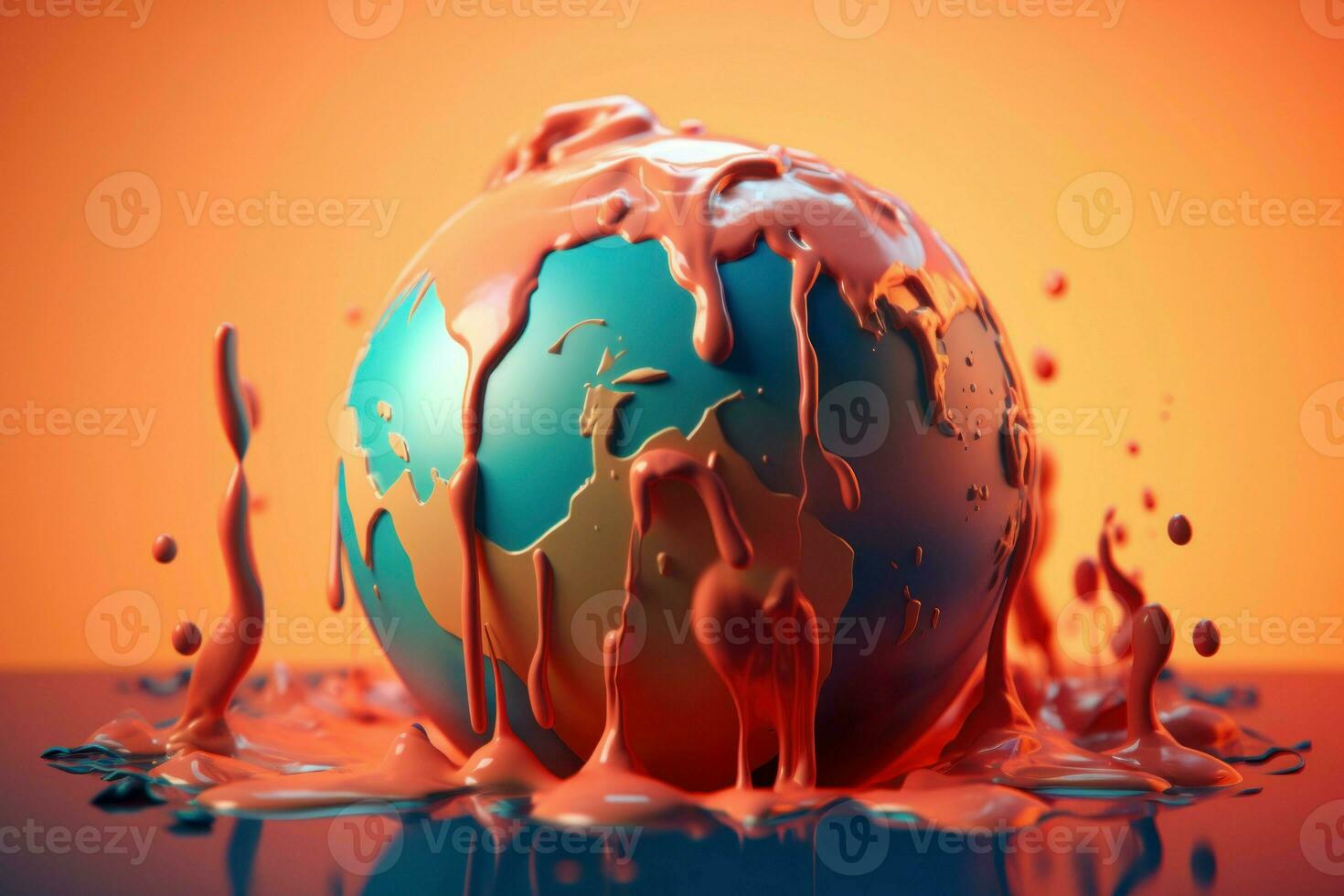 Earth global warming climate. Generate Ai photo