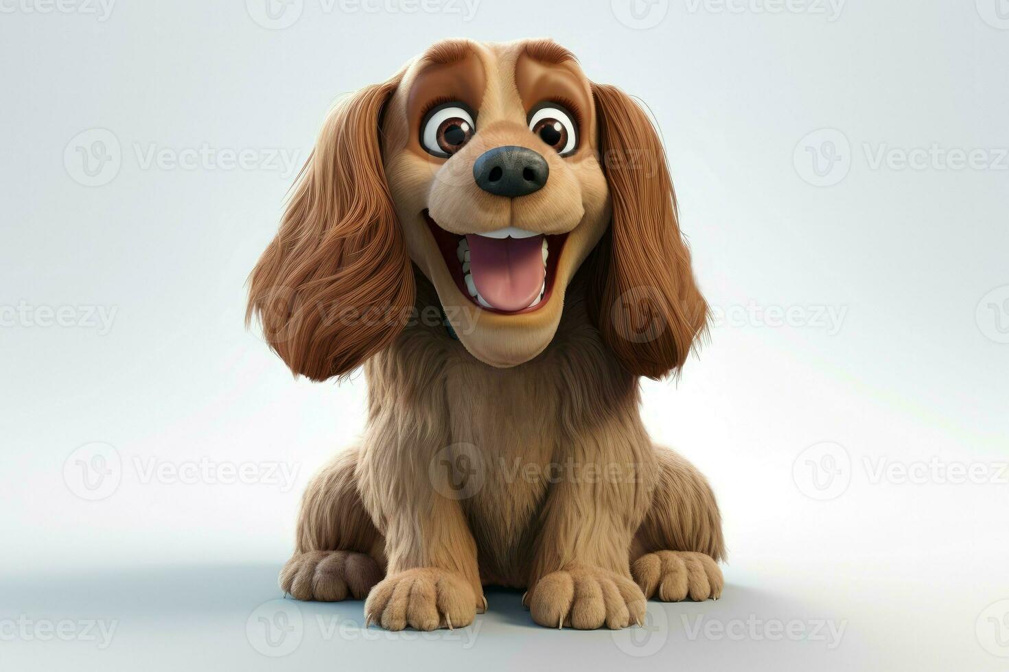 Cute smiling cartoon dog. Generate Ai photo