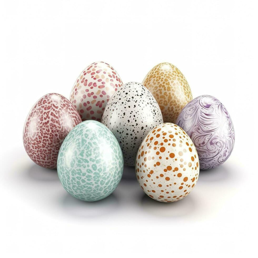 easter eggs isolated on white background, generate ai photo