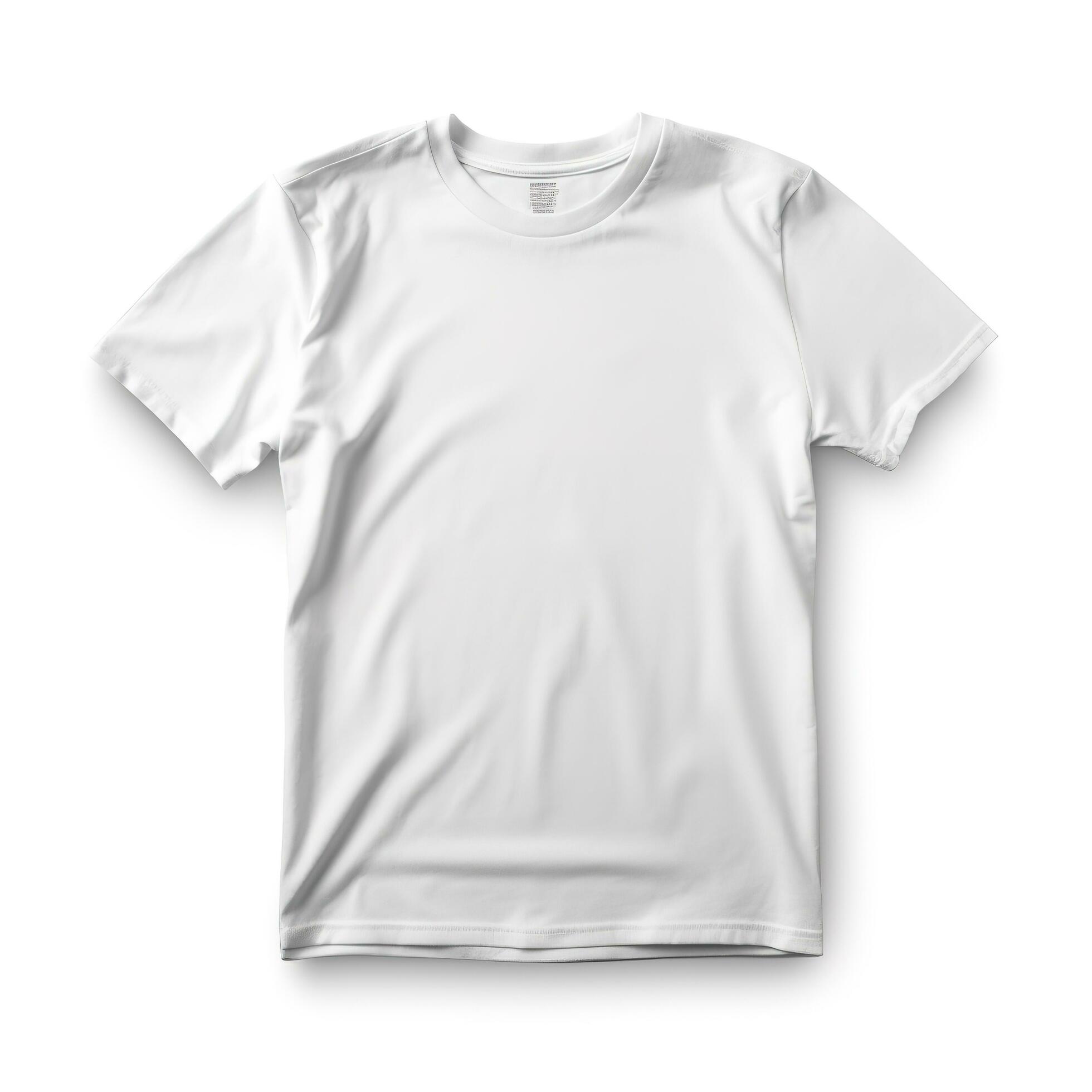 Men's white blank T-shirt templat isolated on white background ...