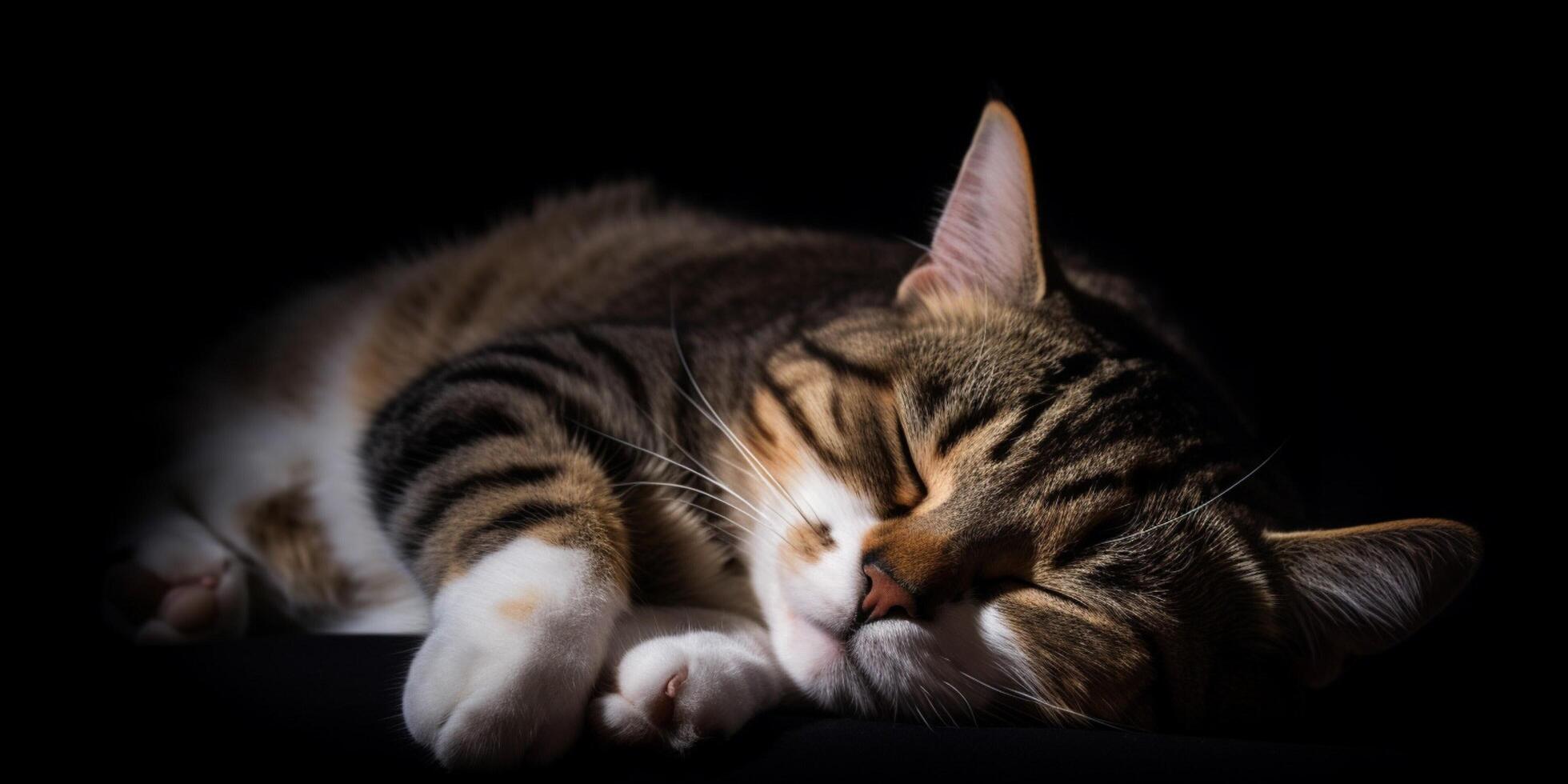 A cat sleeping on a floor photo