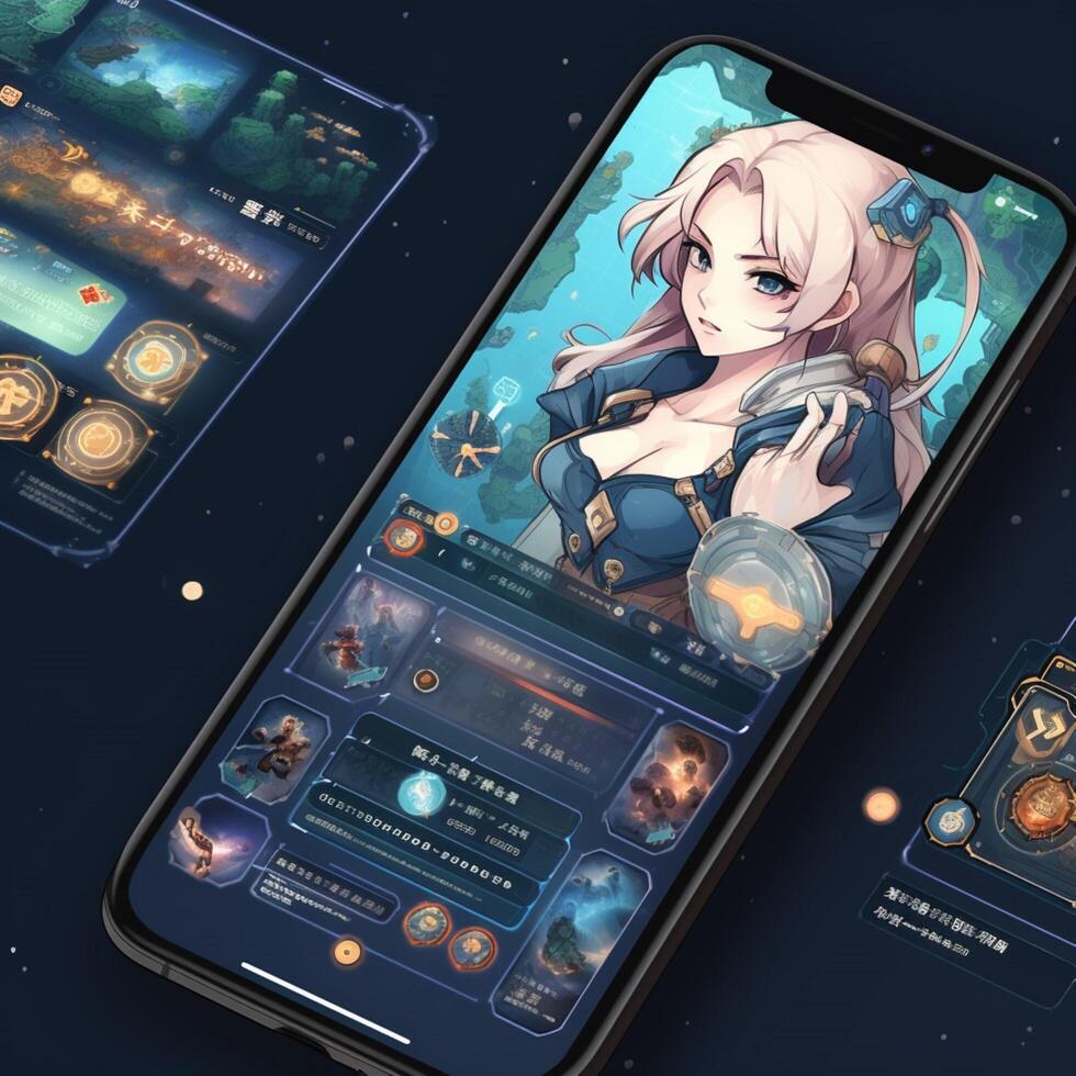 Anime strategy game ui design behance photo