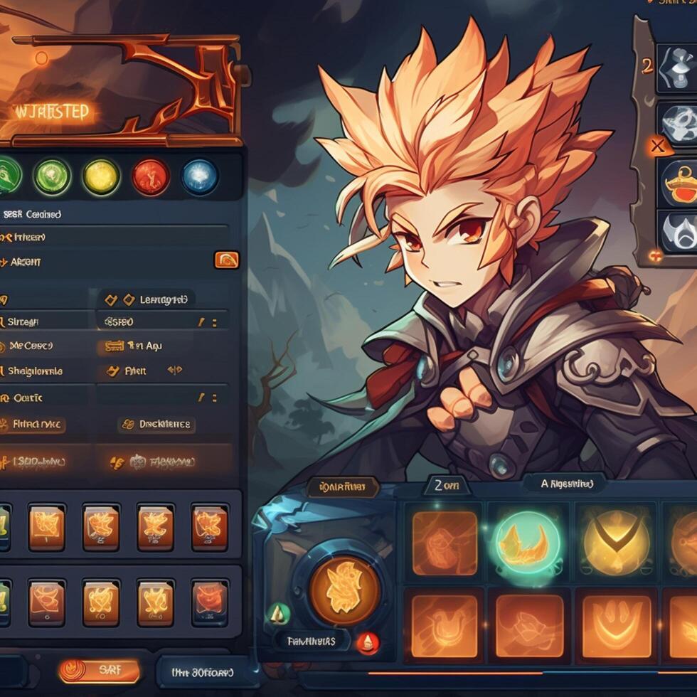 Anime strategy game ui design behance photo