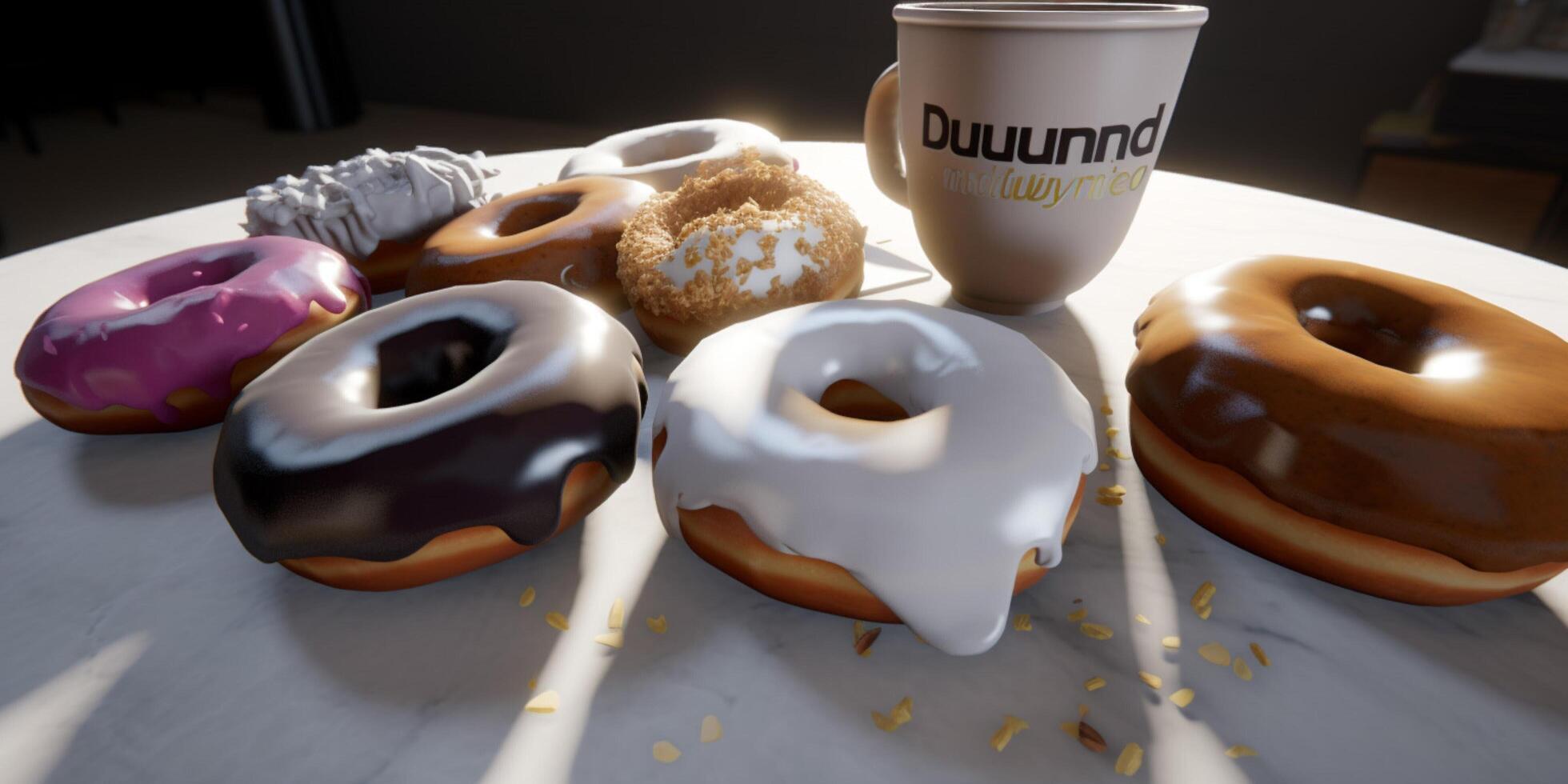 A volumetric lighting bring doughnuts photo