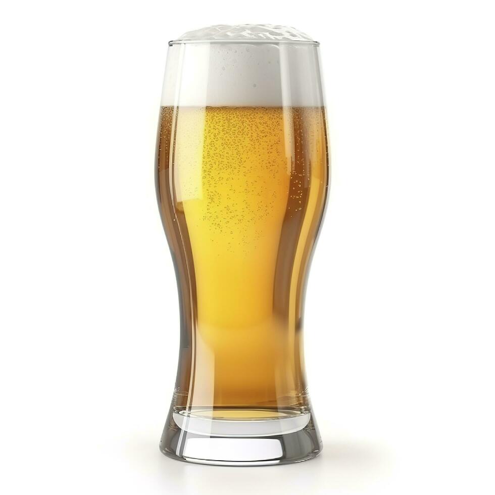 glass of beer isolated on white background, generate ai photo