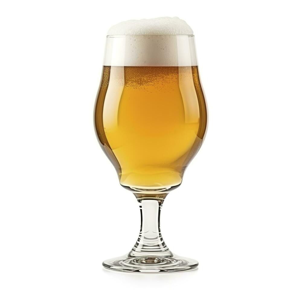 glass of beer isolated on white background, generate ai photo