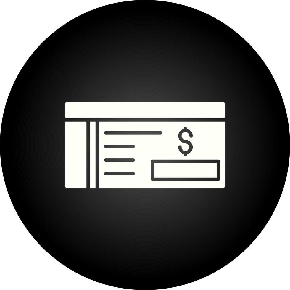 icono de vector de cheque bancario