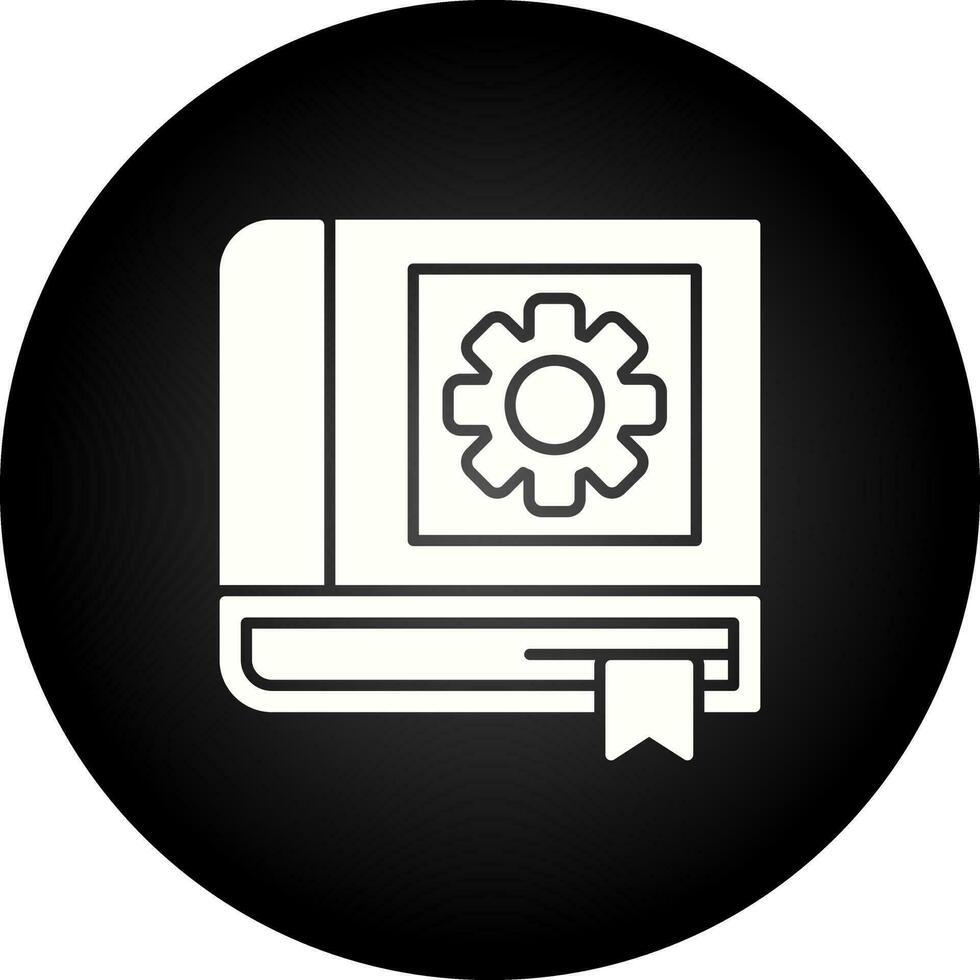 icono de vector de libro de configuración