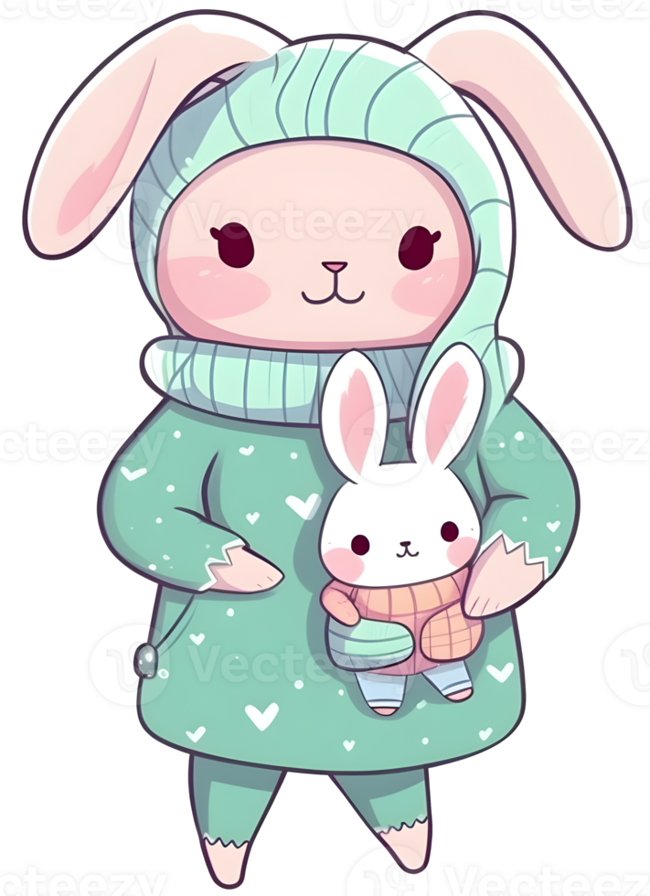 Mama Rabit and baby png