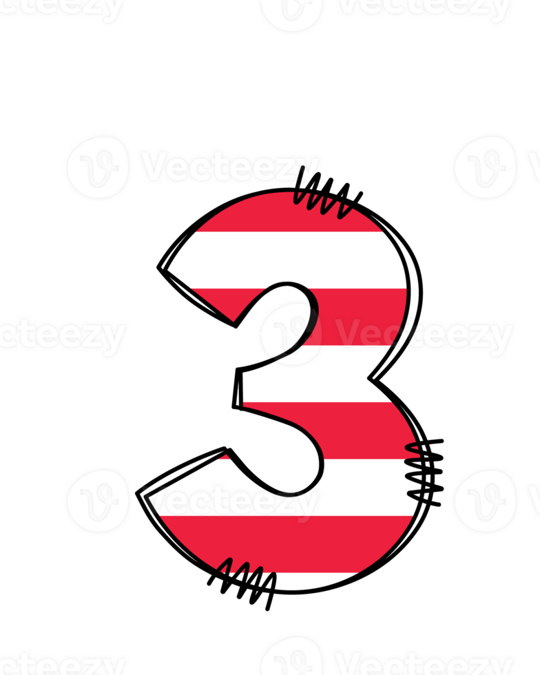 Patriotic alphabet doodle letter clipart illustration png