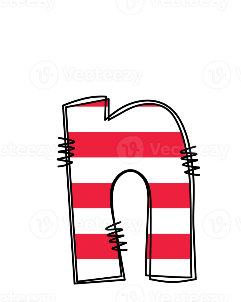Patriotic alphabet doodle letter clipart illustration png