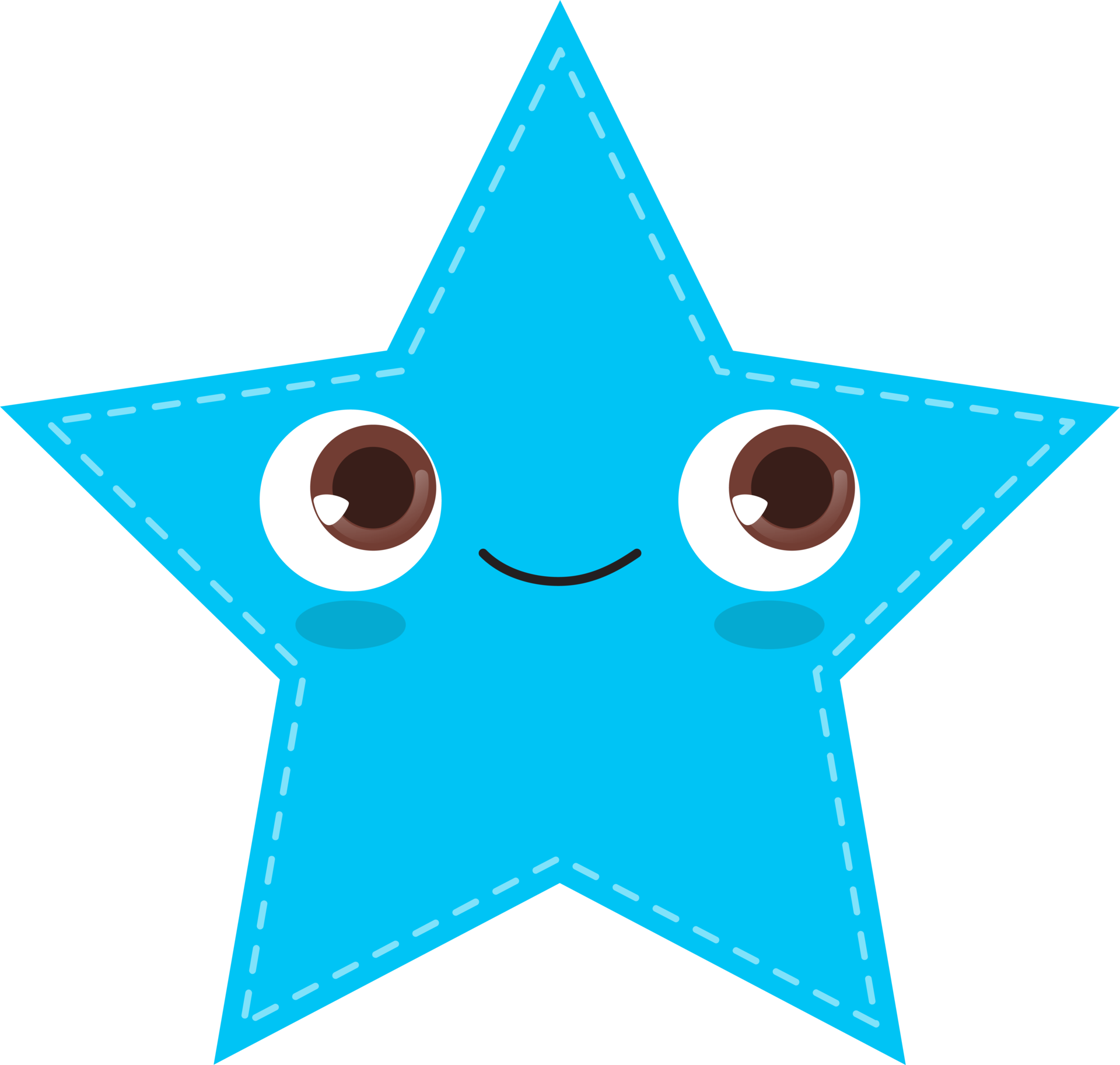 Cute blue star shape with smiling face flat icon PNG 23390024 PNG