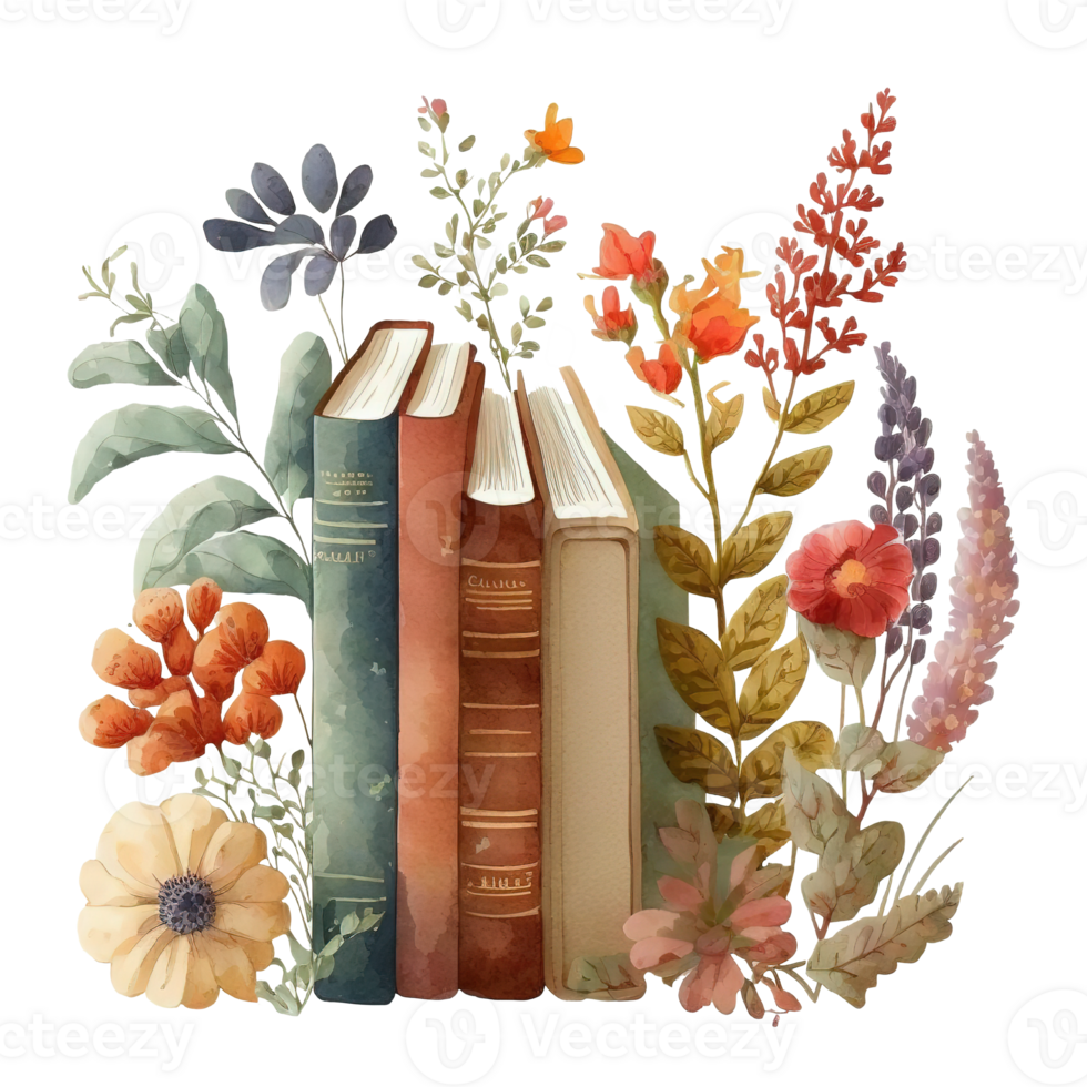 Free Flower Book Watercolor ai generative 23390581 PNG with Transparent