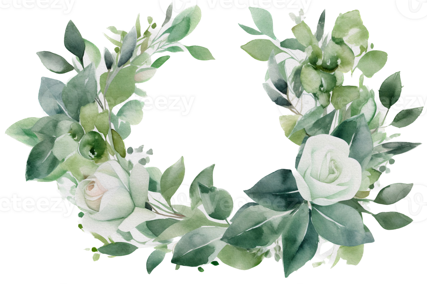 Beautiful flower with leaf watercolor AI Generate png