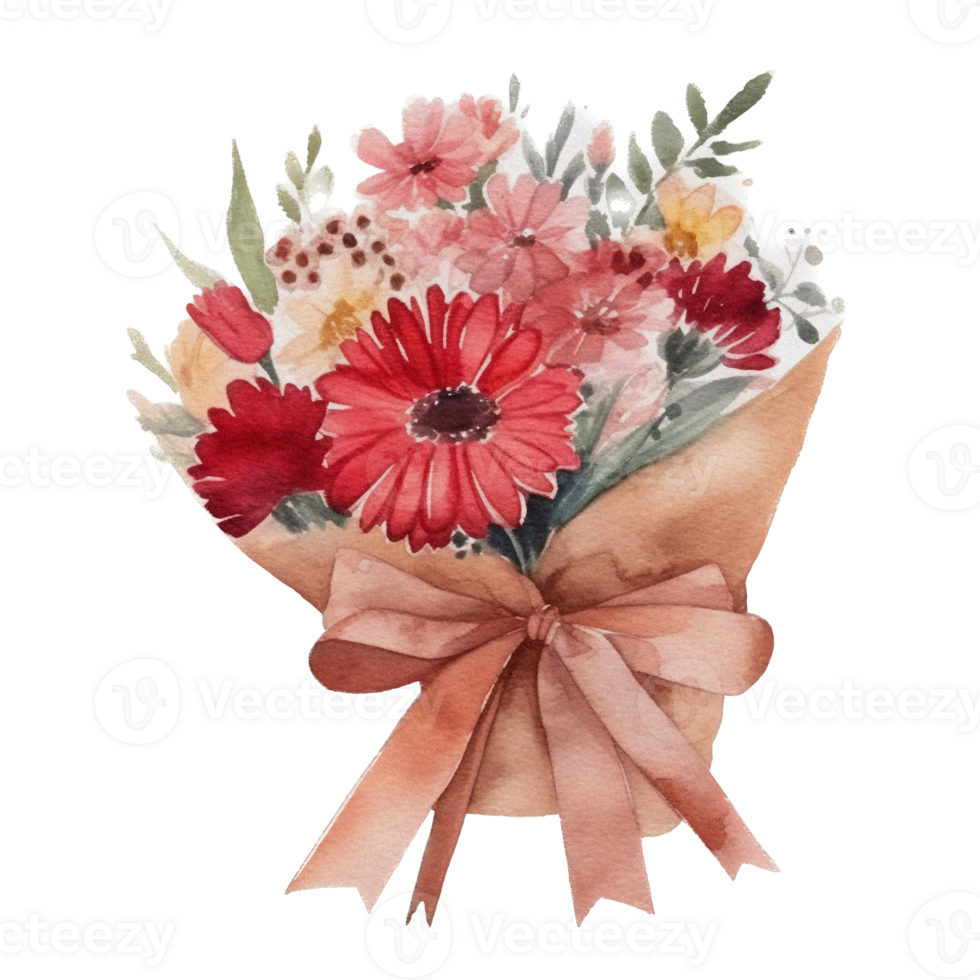 Beautiful flower bouquet watercolor ai generate png
