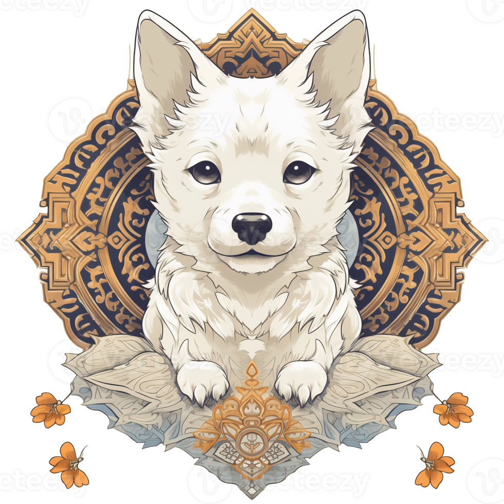 Illustration 2D dog ai generate png