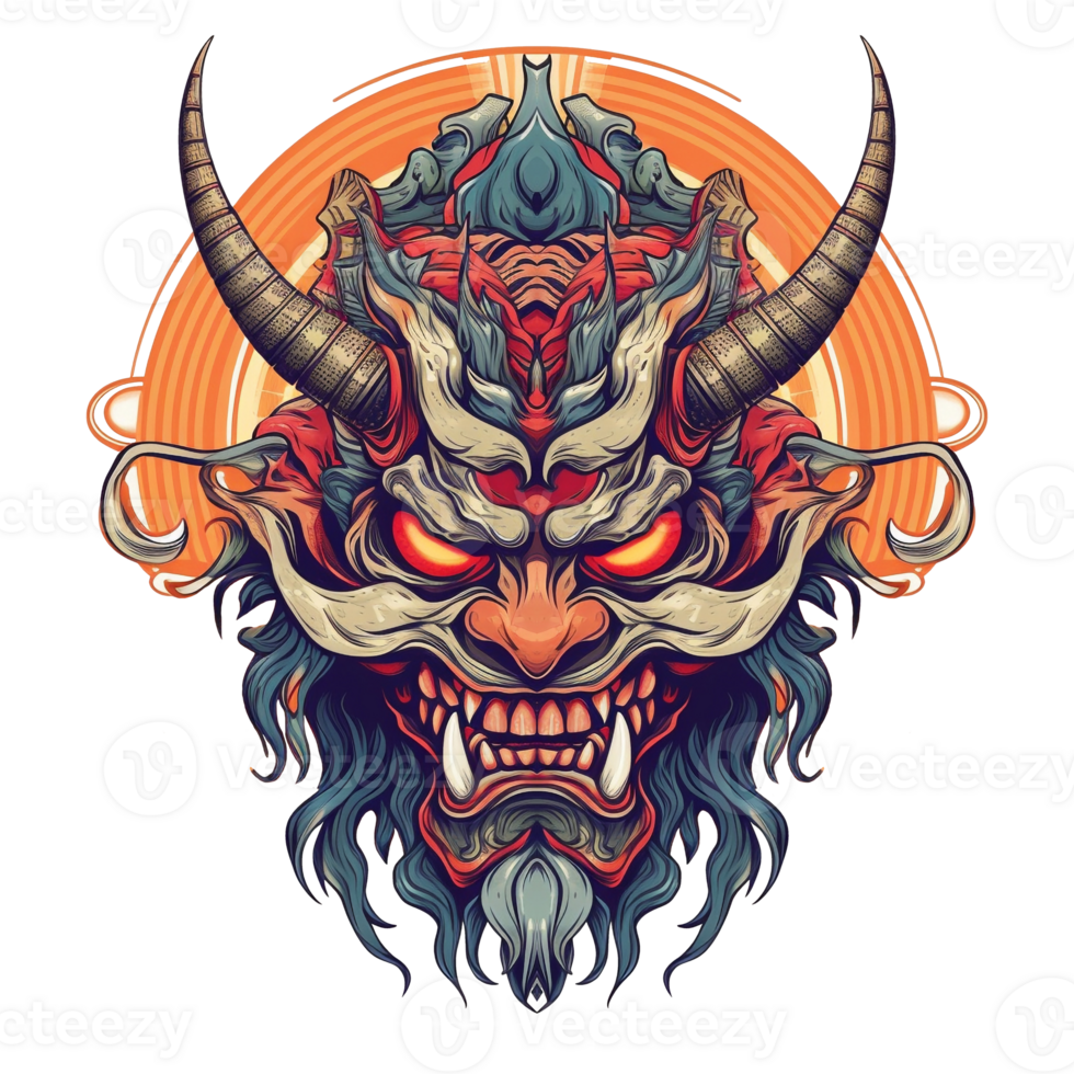 Illustration 2D devil mask ai generate png