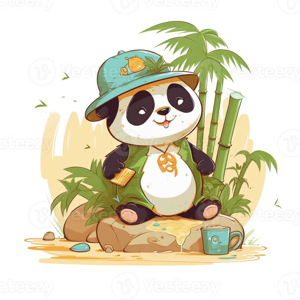 Illustration 2D sticker character design ai generate png
