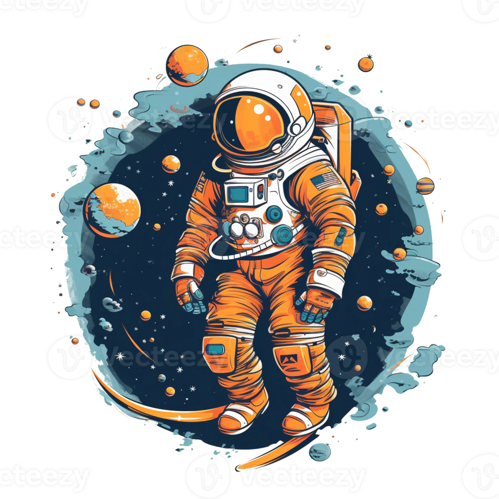 Illustration 2D astronaut ai generate png